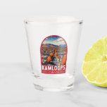 Copo De Shot Kamloops Canada Viagem Art Vintage<br><div class="desc">Kamloops retro vetor viagem design. Copenhagen,  Kamloops é uma cidade canadense na Colúmbia Britânica,  onde os rios North e South Thompson se encontram.</div>