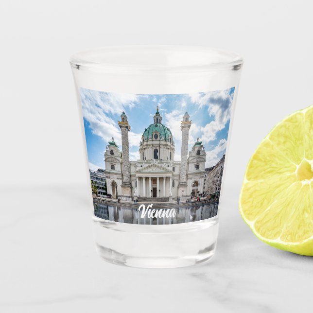 Copo De Shot Karlskirche em Viena, Áustria (Frente)
