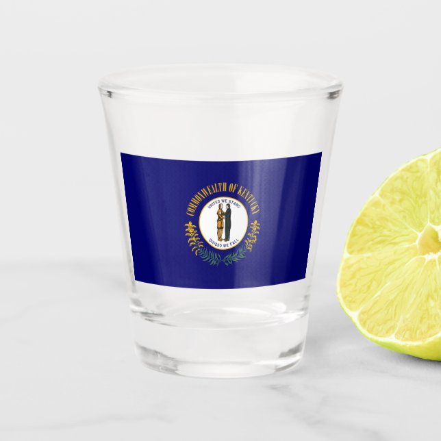 Copo De Shot Kentucky: Bandeira do Estado da Comunidade Bluegra (Frente)