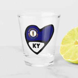 Copo De Shot Kentucky, bandeira do Estado KY em vidro de tiro n
