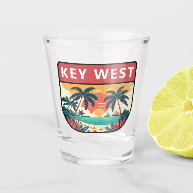 Copo De Shot Key West Florida Retro Emblem (Frente)