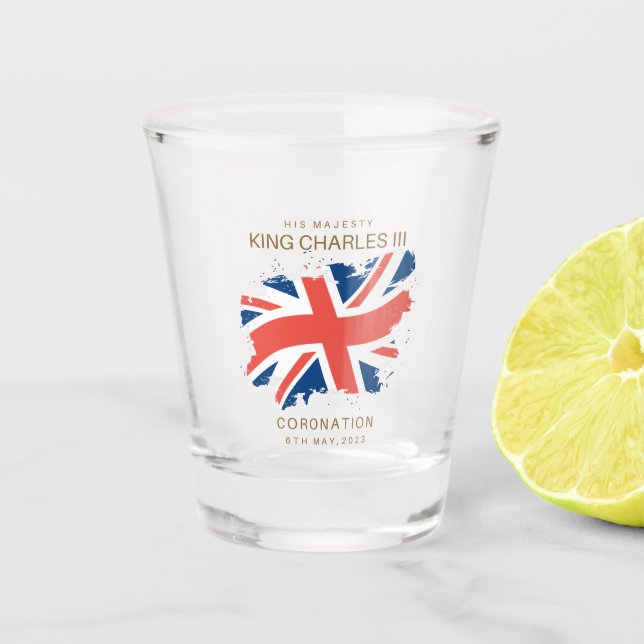 Copo De Shot King Charles III Union Jack Flag (Frente)