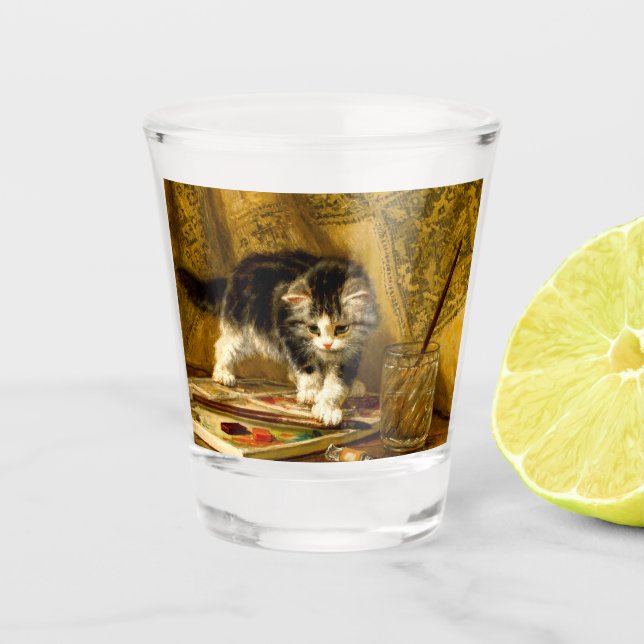 Copo De Shot Kitten com pintura e escovas (Frente)