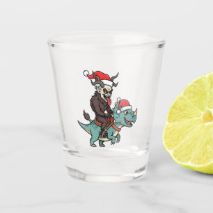 Copo De Shot Krampus Montado Em Um Dinossauro Natal Malvado Do 