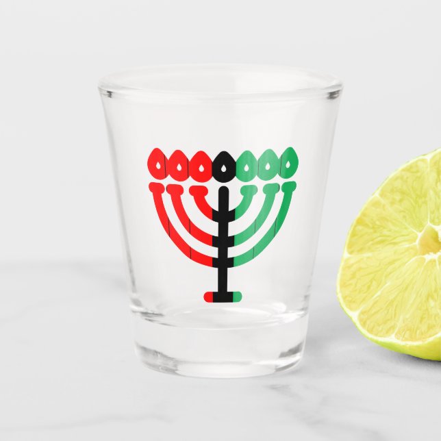 Copo De Shot Kwanzaa Feliz RBG Strik Candleholder (Frente)