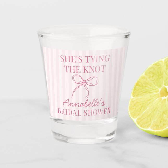 Copo De Shot Laço de Coquetele Rosa Favor de Chuveiro de Noiva  (Frente)