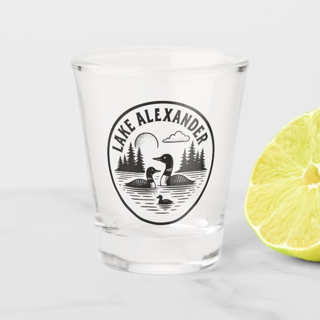 Copo De Shot Lago Alexander Loon Cabin Nature Scene (Frente)