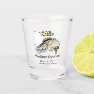 Copo De Shot Lago Personalizado/Data Opener Walleye em Ohio