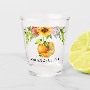 Copo De Shot Laranjas Aquáticas Verde Floral Orangecello