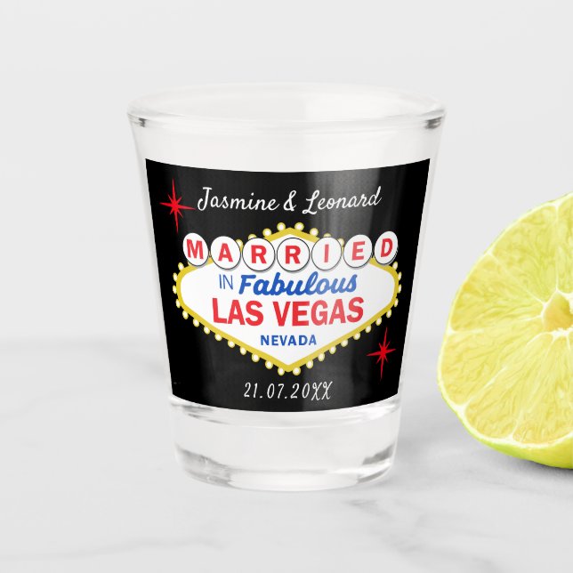 Copo De Shot Las Vegas Wedding Party Favor (Frente)