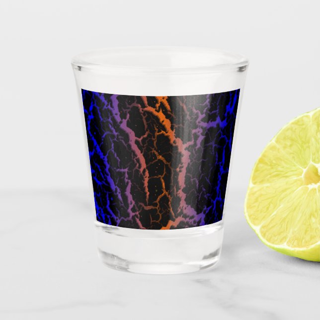 Copo De Shot Lava Espacial Rachada - Azul/Laranja (Frente)