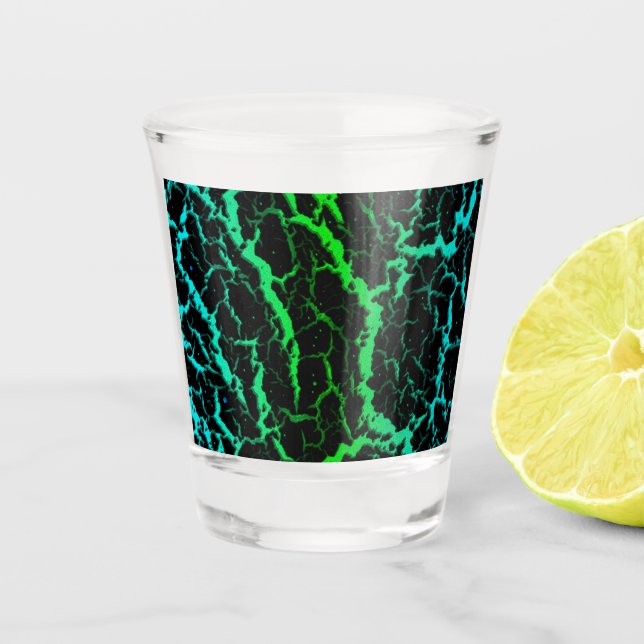 Copo De Shot Lava Espacial Rachada - Ciano/Verde (Frente)