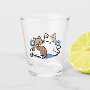 Copo De Shot Lazer - Design de Gatos Preguiçosos