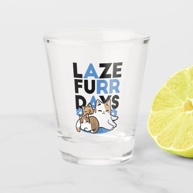 Copo De Shot Lazer - Design de Gatos Preguiçosos (Frente)