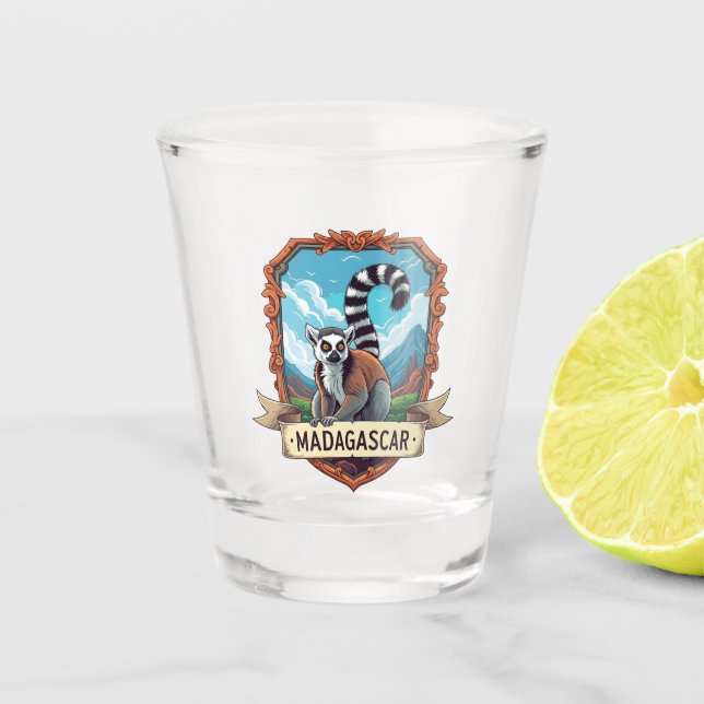 Copo De Shot Lêmure em Madagascar Viagem (Frente)