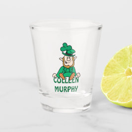 Copo De Shot Leprechaun pequeno com seu nome