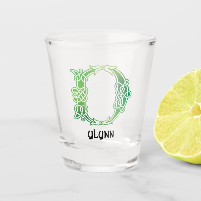 Copo De Shot Letra maiúscula D do século XVI, celta (Frente)