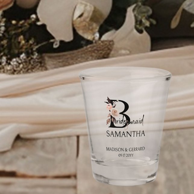 Copo De Shot Letra oral Neutra Bridesmaid Bridal Partido (Bridal party gift to personalize for your bridesmaid)