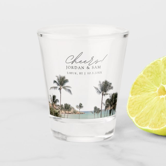 Copo De Shot Lihue Kauai Foto Casamento Favor Cheers Shot Glass (Frente)