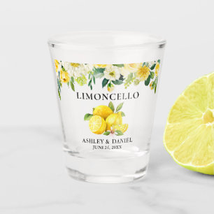 Copo De Shot Limões Florais De Aquarela Limoncello Casado