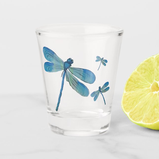 Copo De Shot Linda Dragonfly Pink Flor Original (Frente)