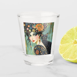 Copo De Shot Linda Mulher e Vidro Atirado de Gato