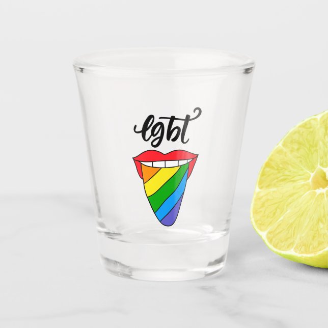 Copo De Shot Língua arco-íris LGBT (Frente)