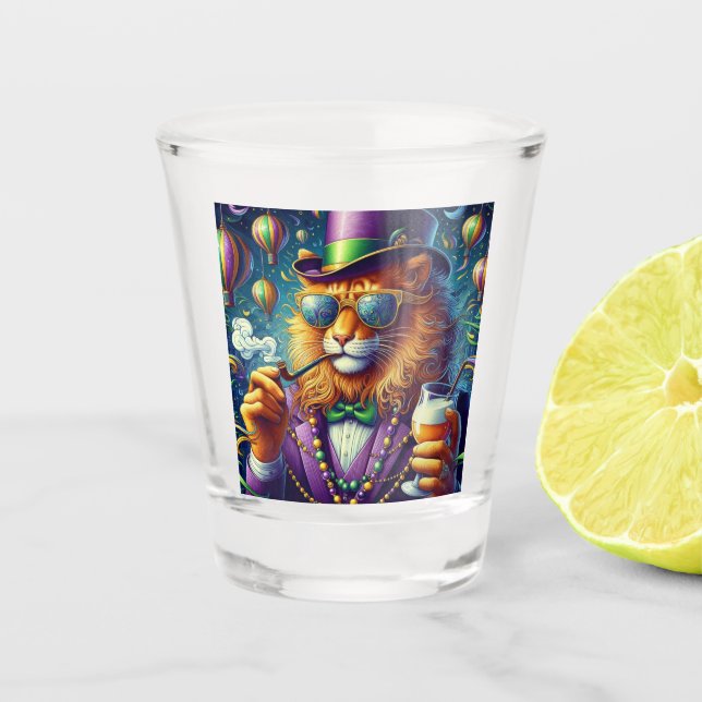Copo De Shot Lion/Louisiana Mardi Gras (Frente)