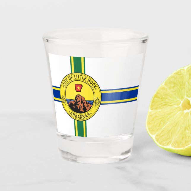 Copo De Shot Little Rock (Arkansas) city flag Shot Glass (Frente)