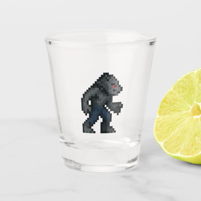 Copo De Shot Lobisomem Retro de 8 bits (Frente)