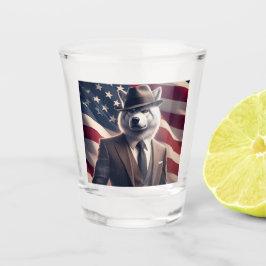 Copo De Shot Lobo Patriótico