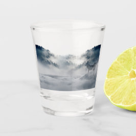 Copo De Shot Lobos numa paisagem de inverno