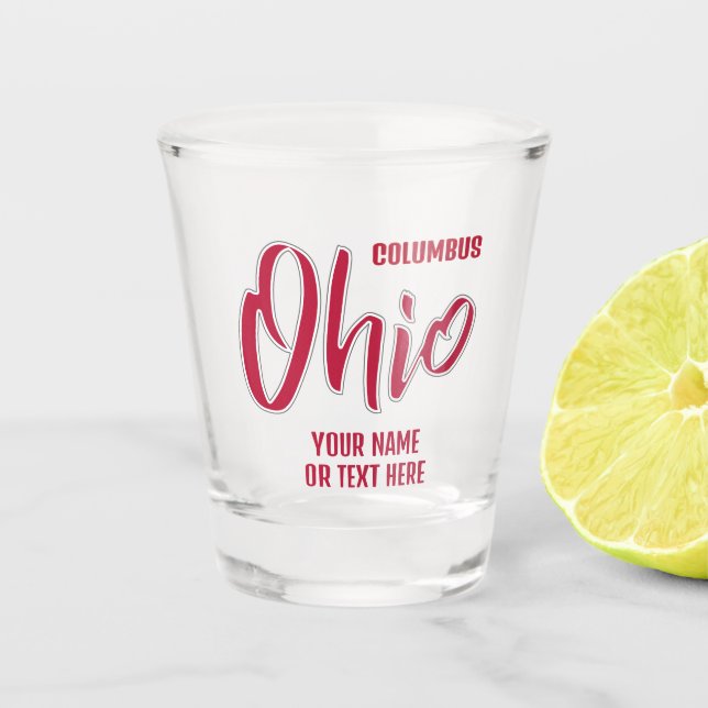 Copo De Shot Localização Personalizada & Texto Ohio (Frente)