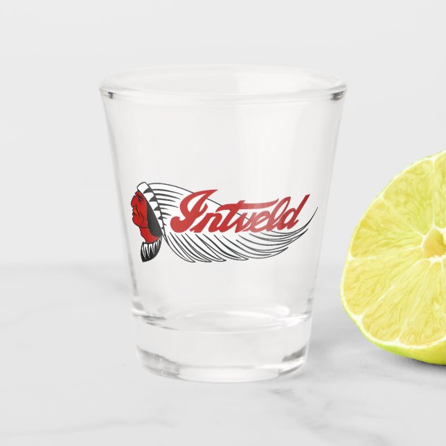 Copo De Shot Logotipo de Moto Antiga Branco (Frente)