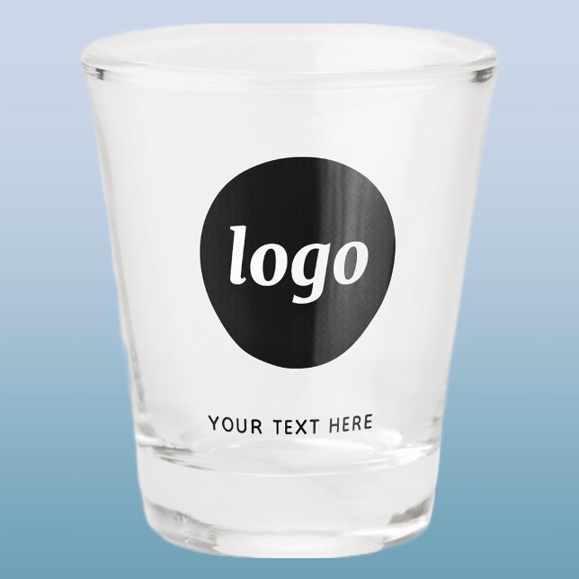 Copo De Shot Logotipo e Texto simples para empresa (Logo with text business promotional shot glass)