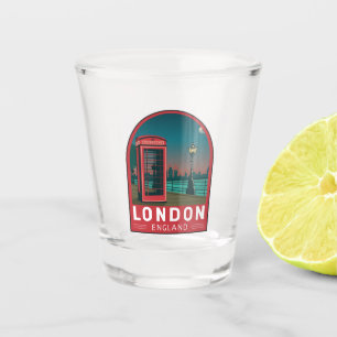 Copo De Shot London England Retro Viagem Art Vintage