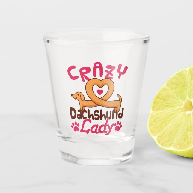 Copo De Shot Louca Dachshund Lady Doxie Mãe (Frente)