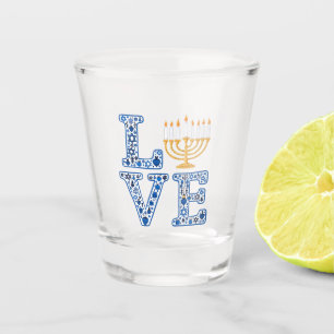 Copo De Shot Love Hanukkah Jewish Holiday Menorah