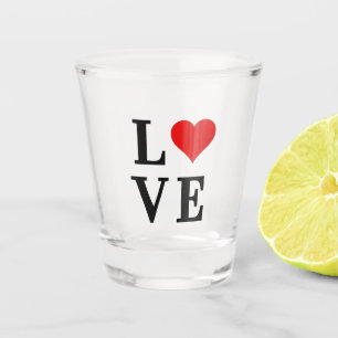 Copo De Shot LOVE, Love Motif, Heart, baseado em texto, tipogra