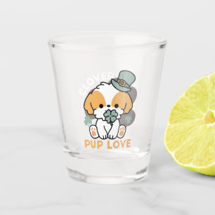 Copo De Shot Lucky Pup com Clover - Rua. Presente no Dia de Pat