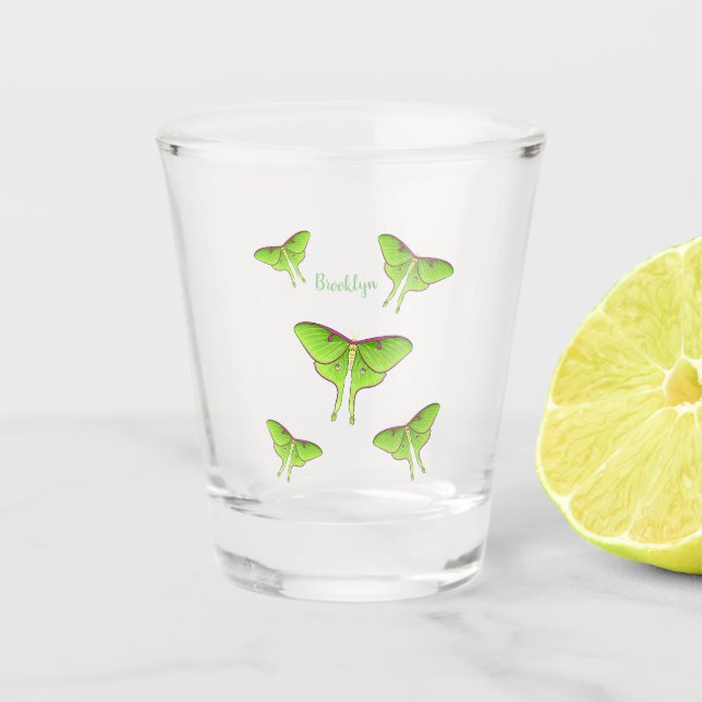 Copo De Shot Luna Moth cartoon illustration   (Frente)