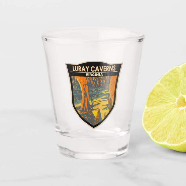 Copo De Shot Luray Caverns Virginia Viagem Crachá Art (Frente)