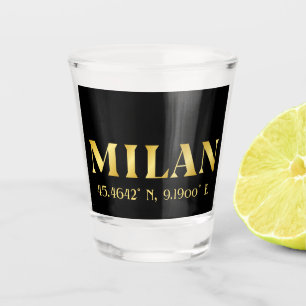 Copo De Shot Lux Dourado Milan Latitude & Longitude Black