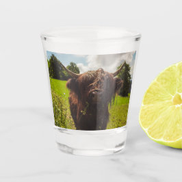 Copo De Shot Luz verde do campo verde da vaca em lata negra