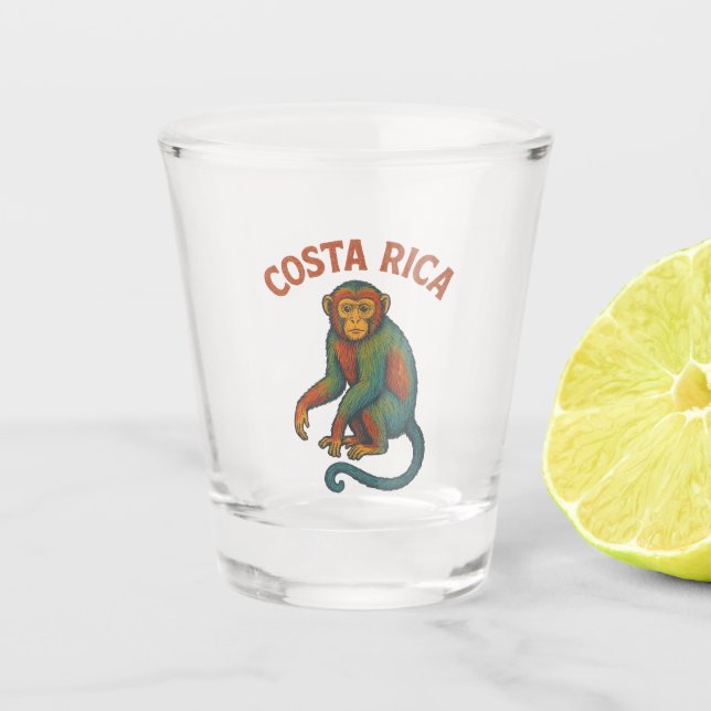 Copo De Shot Macaco Colorido da Costa Rica  (Frente)