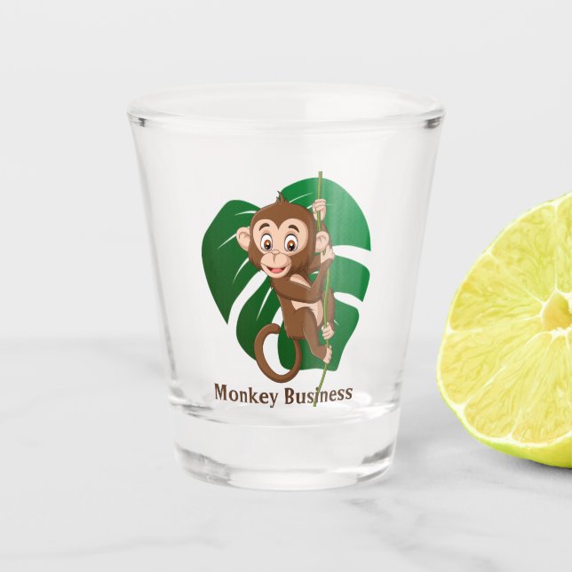 Copo De Shot Macaco num Vidro-Vidro (Frente)