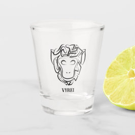 Copo De Shot Macaco preto e branco tribal