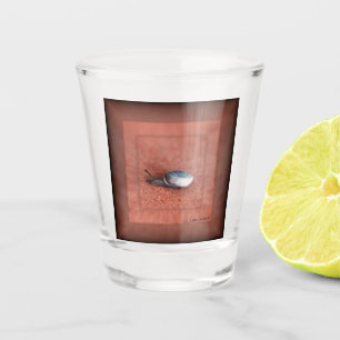 Copo De Shot Macro Fotografia de Caracol em Terracotta