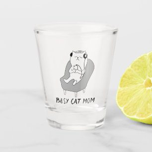 Copo De Shot Mãe de Cat Ocupada