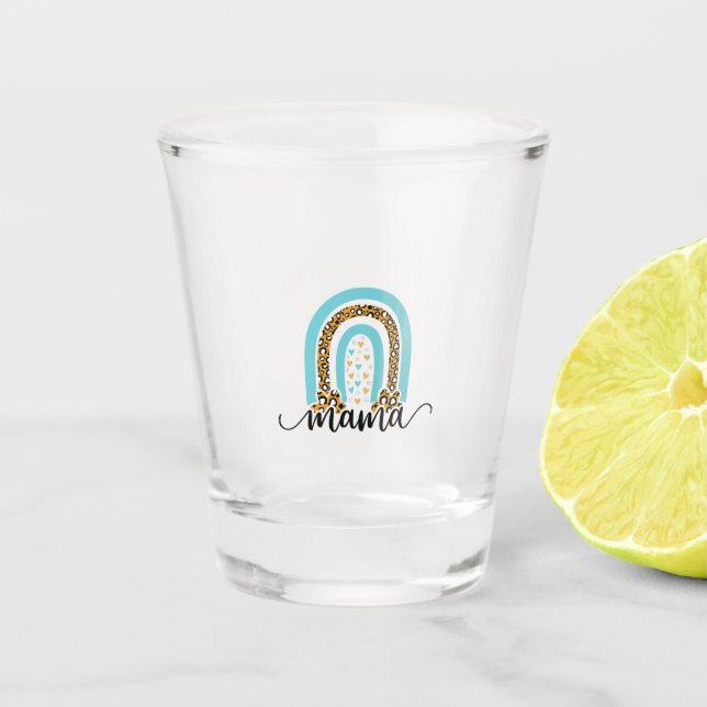 Copo De Shot Mãe Gift Rainbow Leopard Mama (Frente)